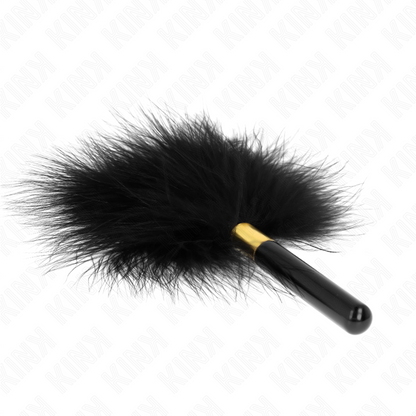 KINK - PLUMAS PARA COSQUILLEO DE METAL ORO NEGRO 18 CM
