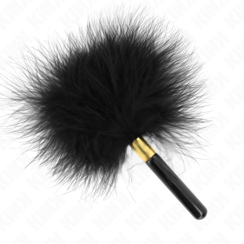 KINK - PLUMAS PARA COSQUILLEO DE METAL ORO NEGRO 18 CM