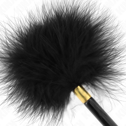 KINK - PLUMAS PARA COSQUILLEO DE METAL ORO NEGRO 18 CM