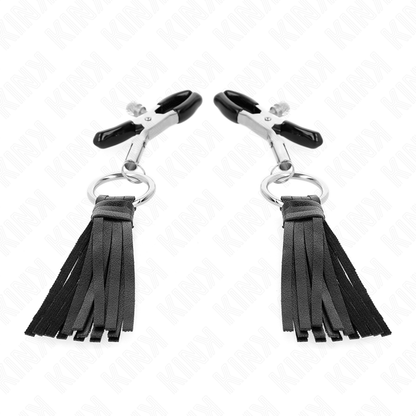 KINK - LEATHERETTE TASSEL NIPPLE CLAMPS 6 CM