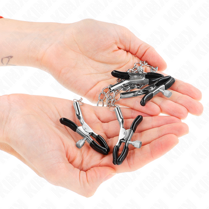 KINK - 4 PINCES À TÉTONS ET CLITORIS RÉGLABLES ARGENT