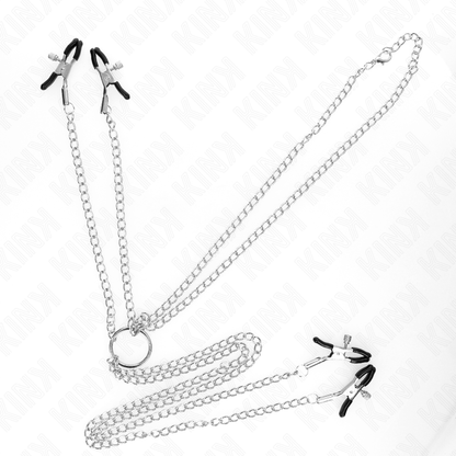 KINK - 4 PINCES À TÉTONS ET CLITORIS RÉGLABLES ARGENT