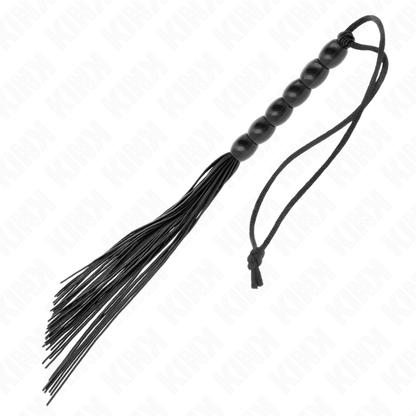 KINK - MINI LÁTIGO DE SILICONA CON 6 CUENTAS NEGRAS 26 CM