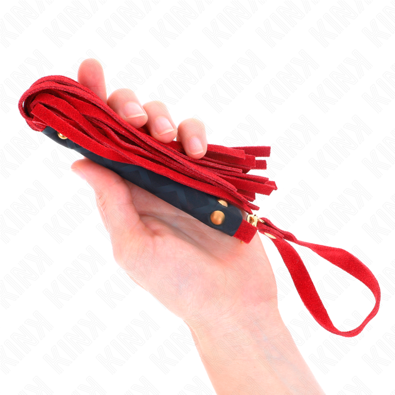 KINK - MINI-FOUET EN DAIM ROUGE 30 CM