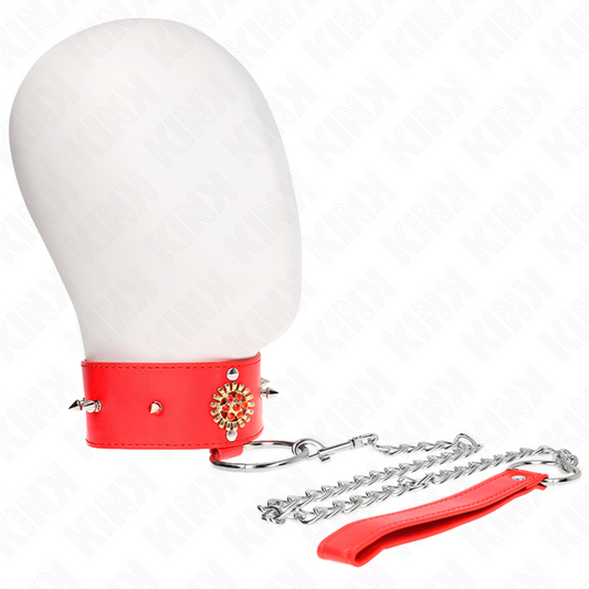 KINK - COLLIER DIAMANT ROUGE AVEC CEINTURE 65 CM RÉGLABLE 35-51 CM X 7 CM