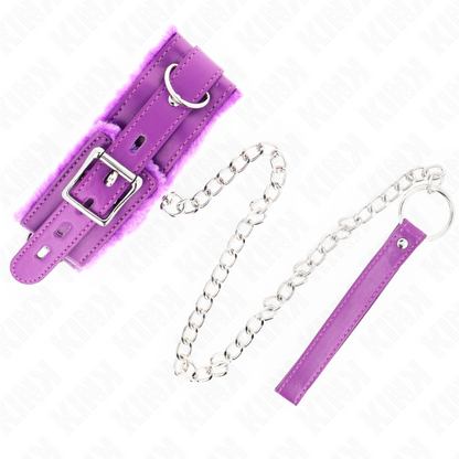KINK - COLLIER AVEC LAISSE 65 CM AVEC RESTRICTIONS VIOLET 36-42 CM X 5.5 CM