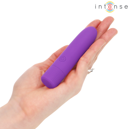 INTENSE - SYMONE VIBRADOR TIPO BALA RECARGABLE POR USB 8 VIBRACIONES MORADO 10 X 2.2 CM