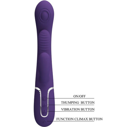 PRETTY LOVE - SHANIA TRIPLE RABBIT VIBRATOR MULTIFUNCTION PURPLE