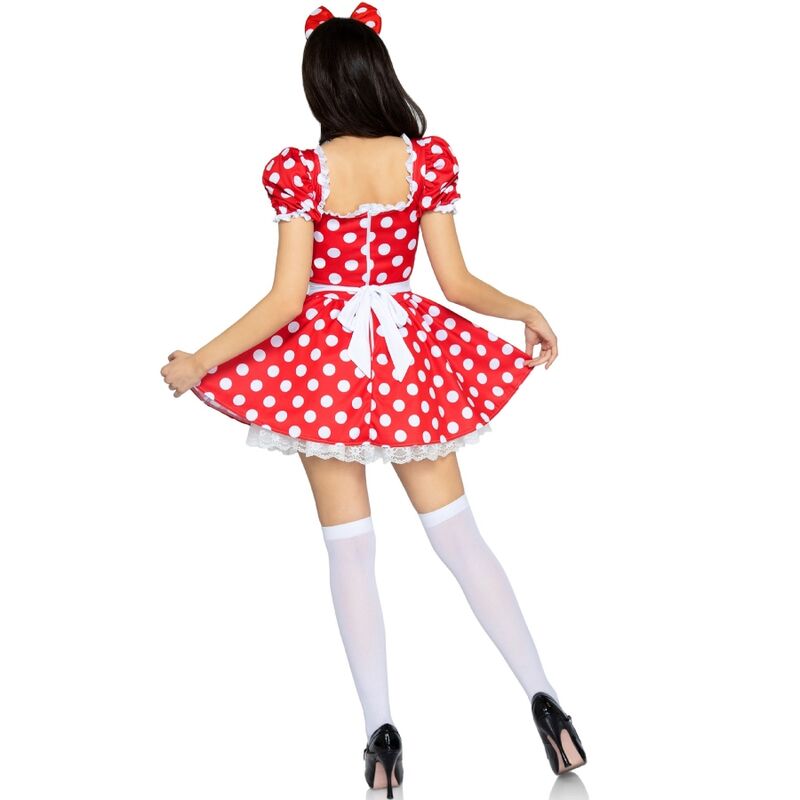 LEG AVENUE - POLKA DOT DRESS + HEADBAND RED/WHITE S