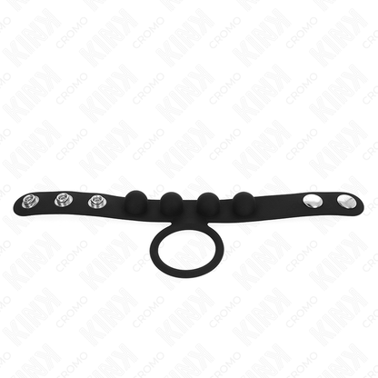 KINK - ANNEAU PÉNIEN EN CUIR 3,5 CM AVEC FERMETURE À PRESSION 23 X 2 CM