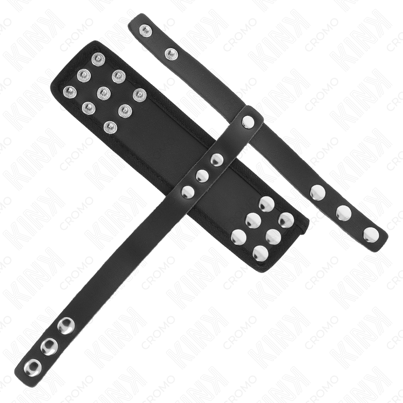 KINK - ANILLO DE JAULA PARA PENE DE CUERO CON CORREA DIVISORA DE BOLAS RECUBIERTA Y AJUSTABLE