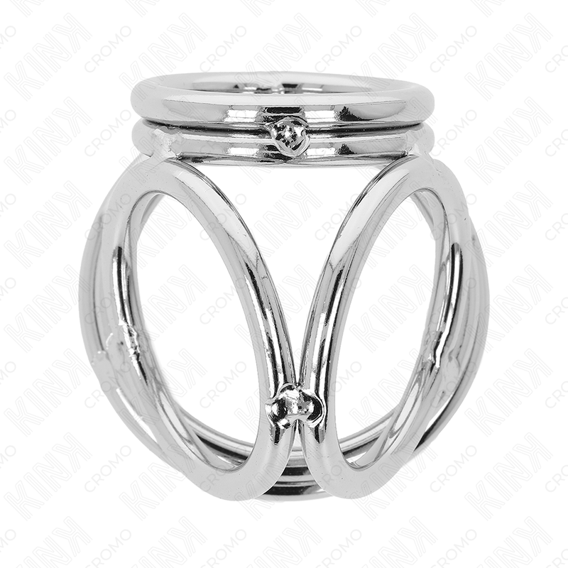 KINK - ANNEAU PÉNIEN MÉTAL TRIPLE CHROME 3,8 CM À 5 CM MODÈLE 1