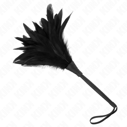 KINK - PLUMERO DE PLUMAS DE POLLO EN FORMA DE CUERNO PARA HACER COSQUILLAS A CRIADAS NEGRAS 36 CM