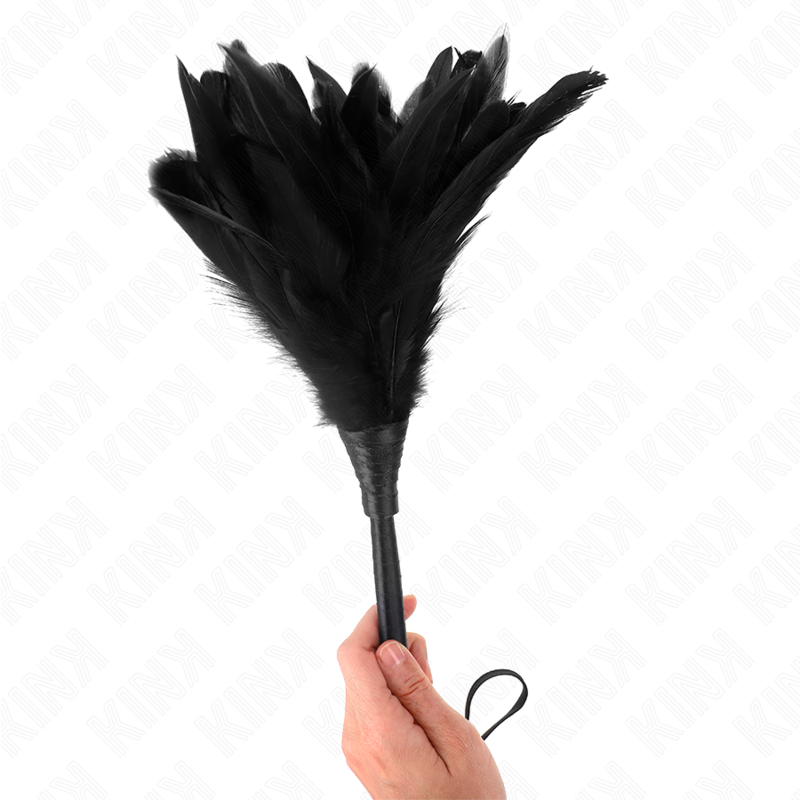 KINK - PLUMERO DE PLUMAS DE POLLO EN FORMA DE CUERNO PARA HACER COSQUILLAS A CRIADAS NEGRAS 36 CM