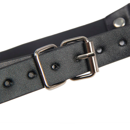 SUBBLIME - 953720 ABRAZADERAS DE CUERO PARA PEZONES CON CORREA BONDAGE NEGRO TALLA ÚNICA