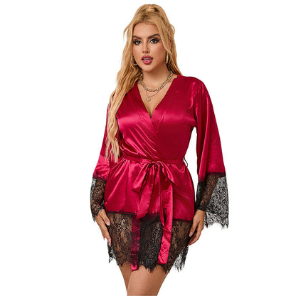 SUBBLIME - 953829 PIJAMA DE ENCAJE ELEGANTE + TANGA ROJO L/XL