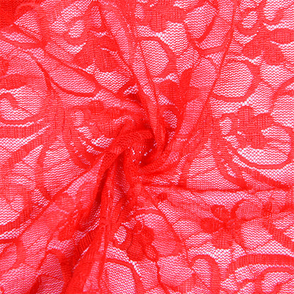 SUBBLIME - 954215 LACE BABYDOLL WITH ADJUSTABLE STRAPS RED L/XL