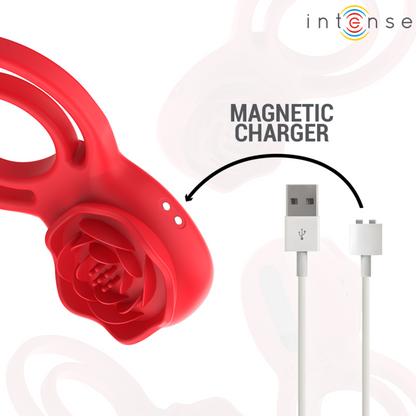 INTENSE - STIMULATEUR CLITORIDIEN GAIL ROSE 10 VIBRATIONS TÉLÉCOMMANDE ROUGE