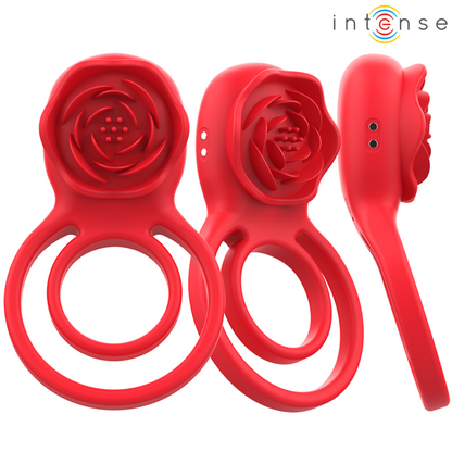 INTENSE - STIMULATEUR CLITORIDIEN GAIL ROSE 10 VIBRATIONS TÉLÉCOMMANDE ROUGE
