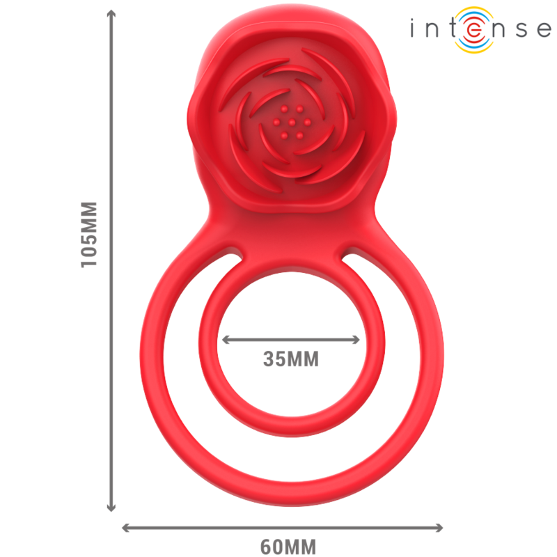 INTENSE - STIMULATEUR CLITORIDIEN GAIL ROSE 10 VIBRATIONS TÉLÉCOMMANDE ROUGE
