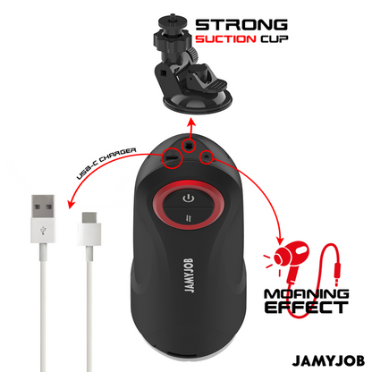 JAMYJOB - MASTURBATEUR VAGINAL AUTOMATIQUE GRAVITAIRE 5 MODES DE POUSSÉE ET EFFET SONORE
