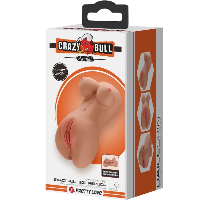 CRAZY BULL - HANNAH DOUBLE MASTURBATOR VAGINA & ANUS REALISTIC MULATTO