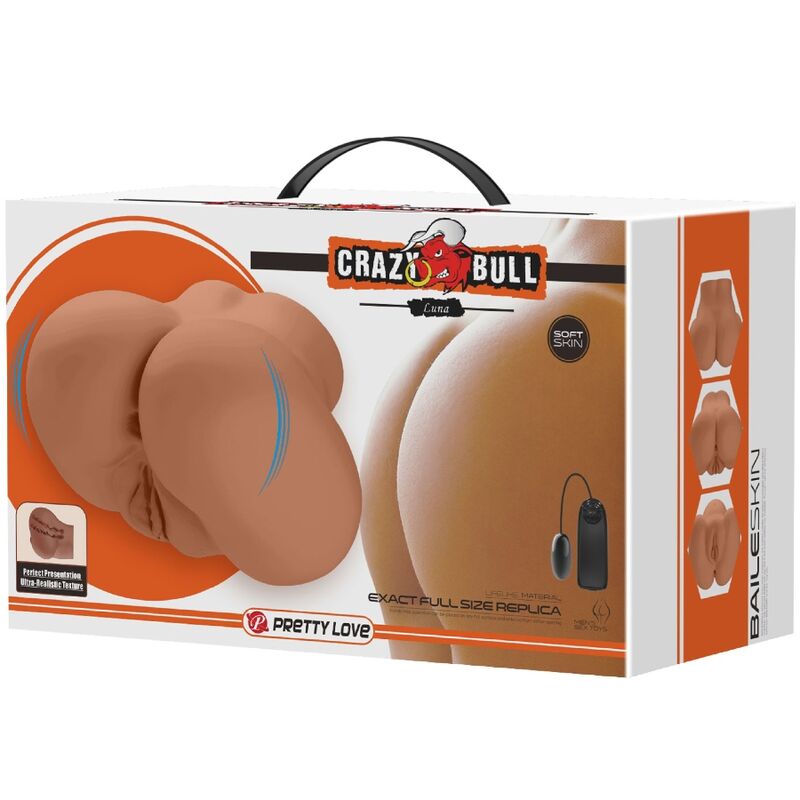 CRAZY BULL - LUNA VIBRATOR BUTT WITH REALISTIC VAGINA AND ANUS FLESH CONTROL REMOTO