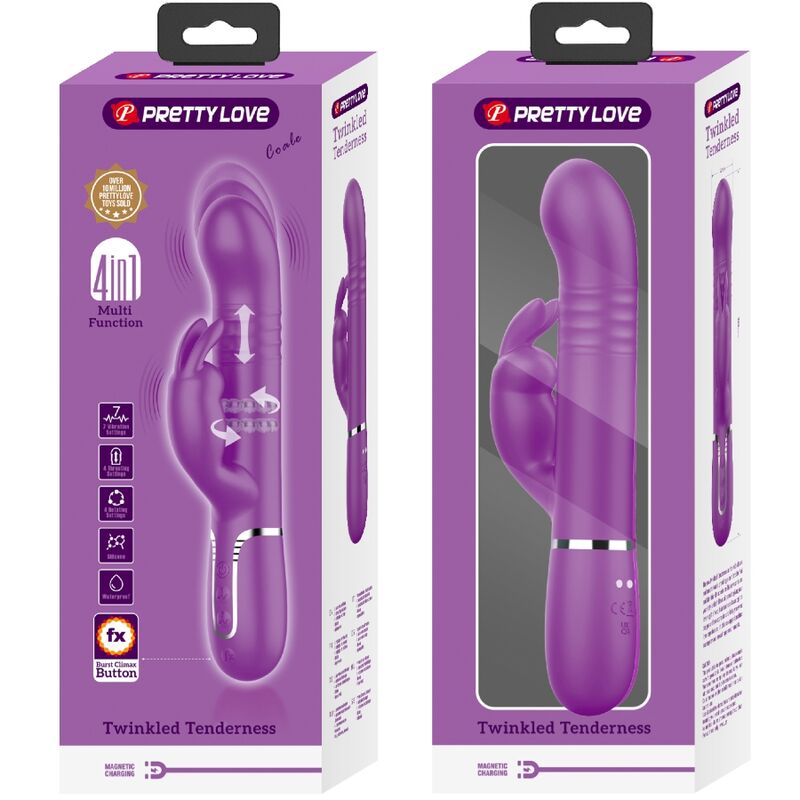 PRETTY LOVE - COALE 4 IN 1 MULTIFUNCTION RABBIT VIBRATOR  PURPLE