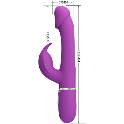 PRETTY LOVE - KAMPAS 3 IN 1 MULTIFUNCTION RABBIT VIBRATOR  PURPLE