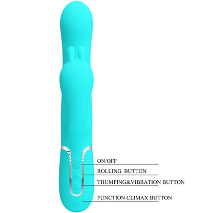 PRETTY LOVE - CAMMY 4 IN 1 MULTIFUNCTION TRIPPLE RABBIT VIBRATOR  BLUE