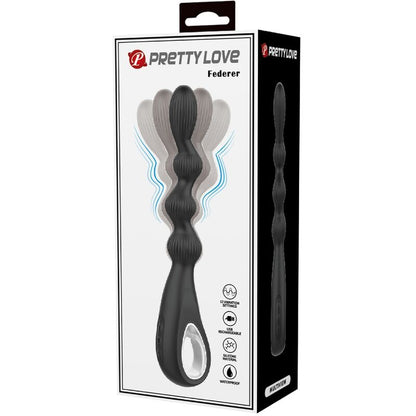 PRETTY LOVE - FEDERER ANAL VIBRATOR 12 VIBRATIONS BLACK