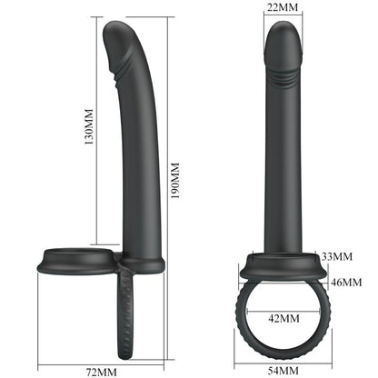 PRETTY LOVE - DILLION DOUBLE PENETRATION DOUBLE COCK RING BLACK