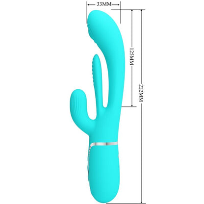 PRETTY LOVE - SHANIA TRIPLE RABBIT MULTIFUNCTION VIBRATOR 3 IN 1 BLUE