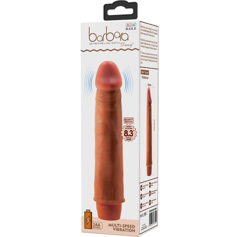 BAILE - DWARF REALISTIC VIBRATOR 21 CM MULATTO