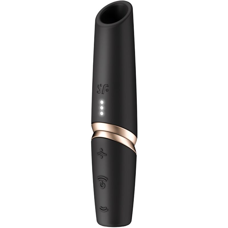 SATISFYER - STIMULATEUR CLITORIDIEN VIBRANT PERFECT KISS WAVE NOIR / OR