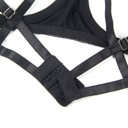 SUBBLIME - 955205 BRA SET WITH ADJUSTABLE BLACK BOW L/XL
