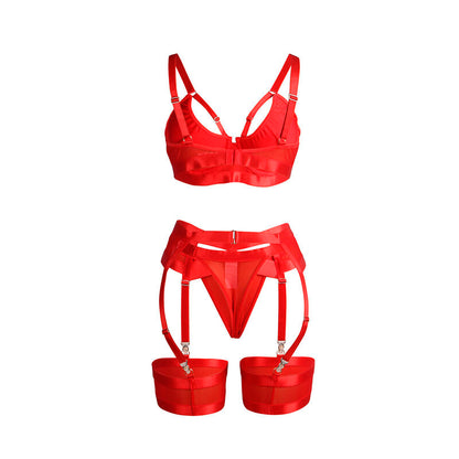 SUBBLIME - 955250 CONJUNTO DE SUJETADOR DE CINTAS ROJO CON LIGUERO S/M