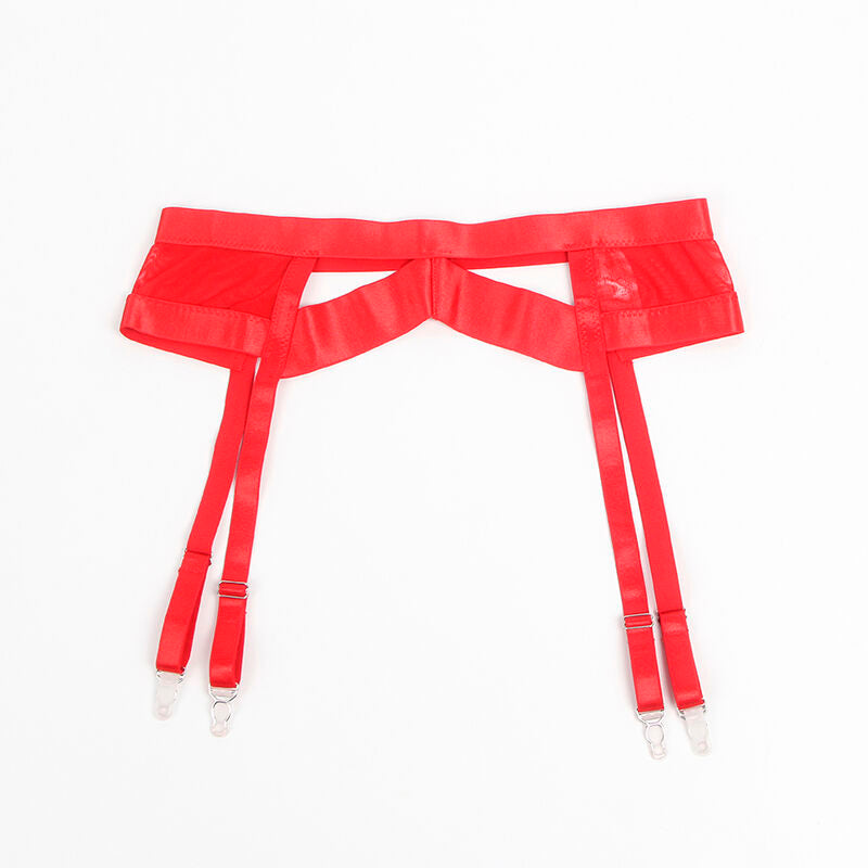 SUBBLIME - 955267 CONJUNTO DE SUJETADOR DE ENCAJE ROJO CON LIGUERO L/XL