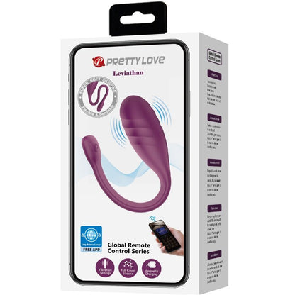 PRETTY LOVE - LEVIATHAN APP CONTROLLED VIBRATOR PURPLE