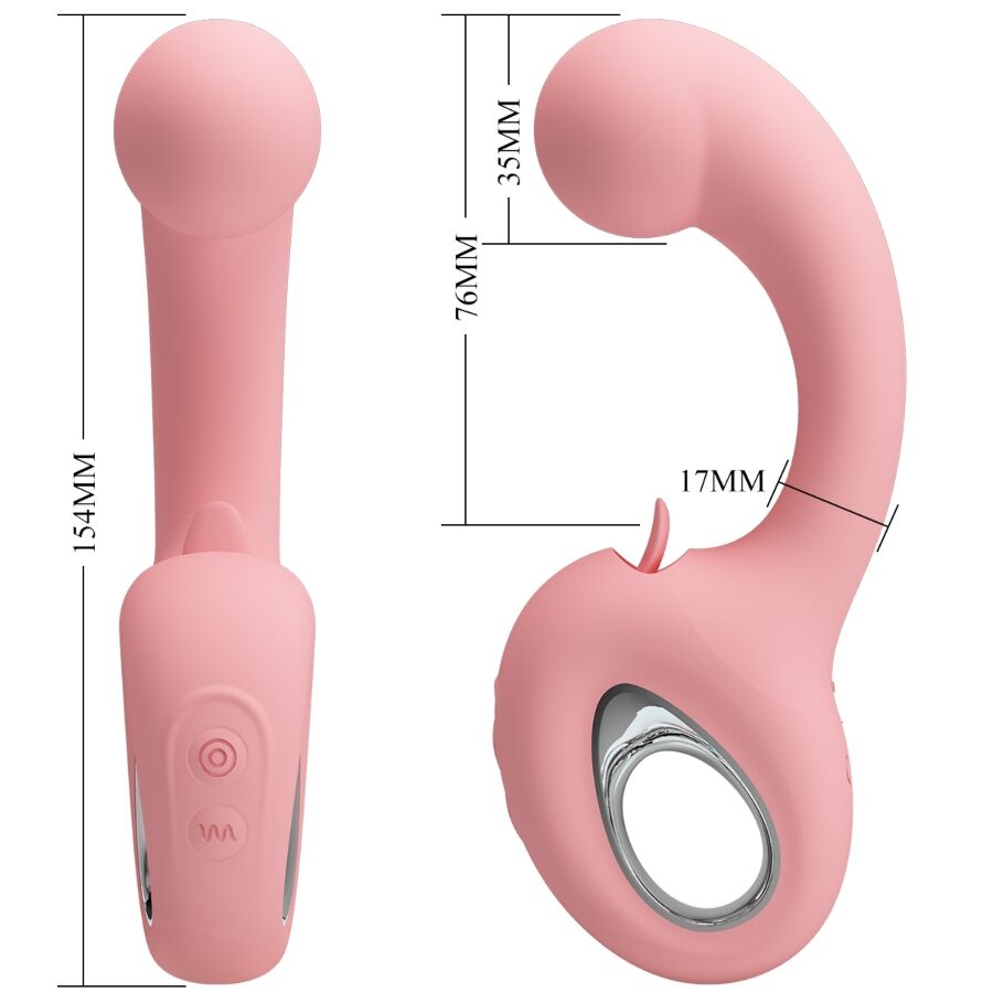 PRETTY LOVE - ERYNNYES G-SPOT VIBRATOR + CLITORIS STIMULATOR 10 VIBRATIONS PINK