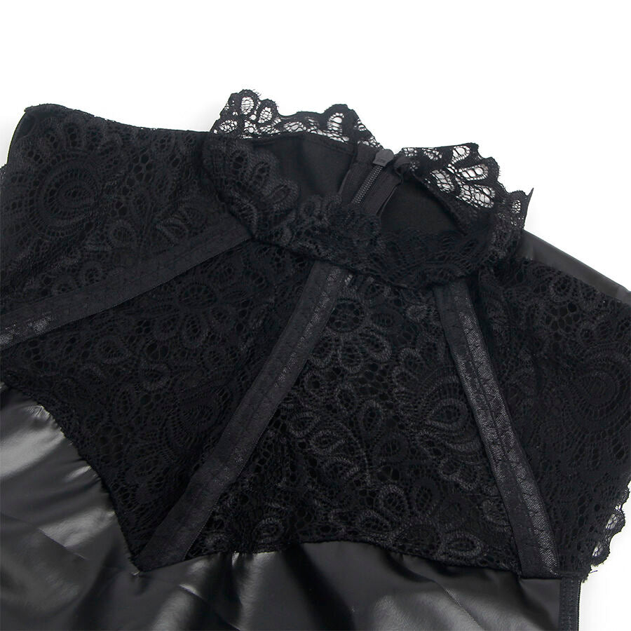 SUBBLIME - 957551 LACE COLLAR LEATHER DRESS BLACK L/XL