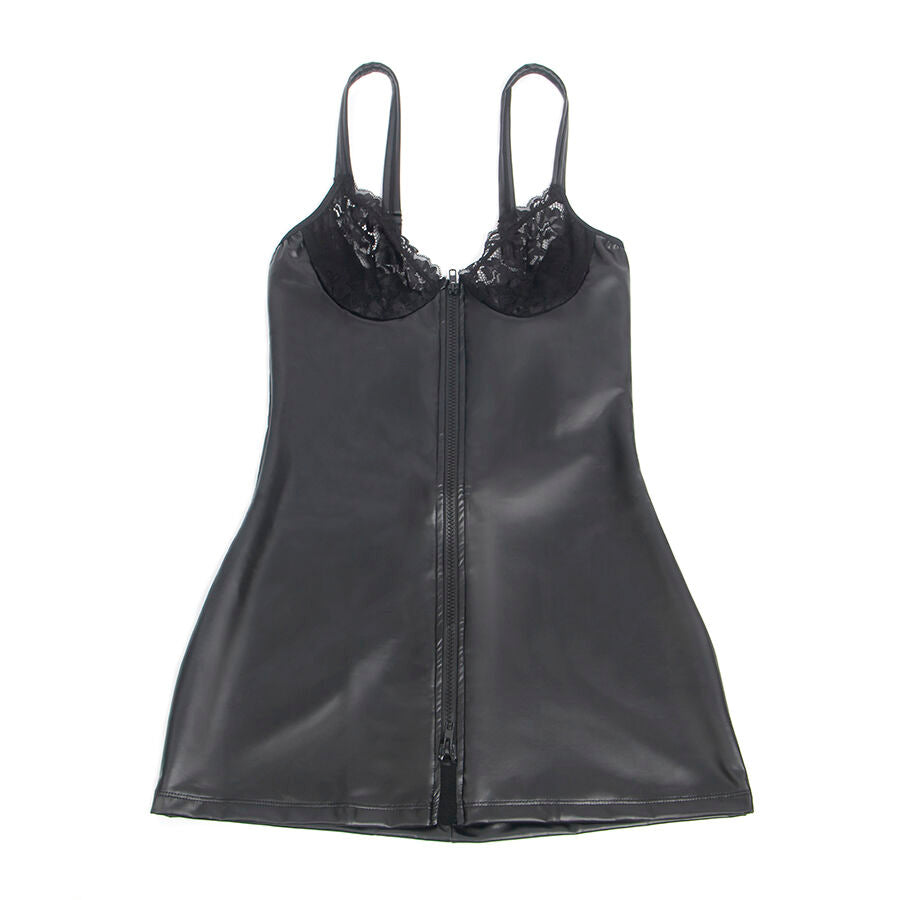 SUBBLIME - 957568 LEATHER ZIP DRESS BLACK S/M