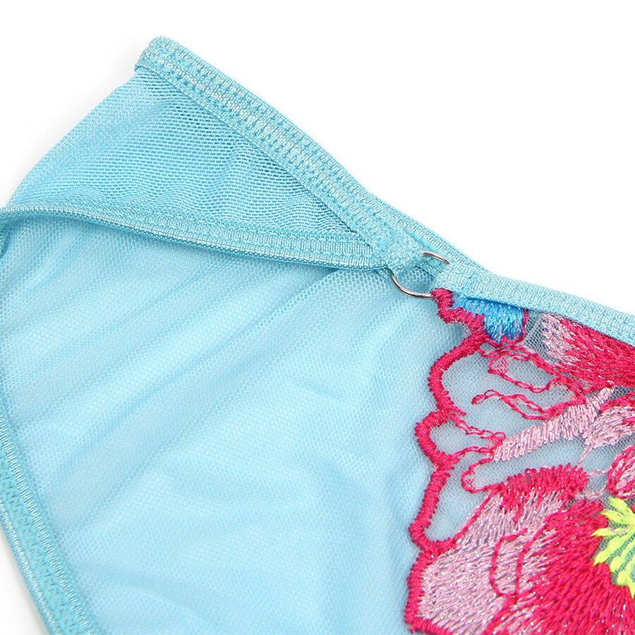 SUBBLIME - 957643 FLOWER EMBROIDERED BRA AND GARTER BELT SET