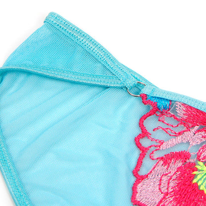 SUBBLIME - 957643 FLOWER EMBROIDERED BRA AND GARTER BELT SET