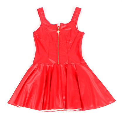 SUBBLIME - 957681 HEART ZIPPER LEATHER DRESS