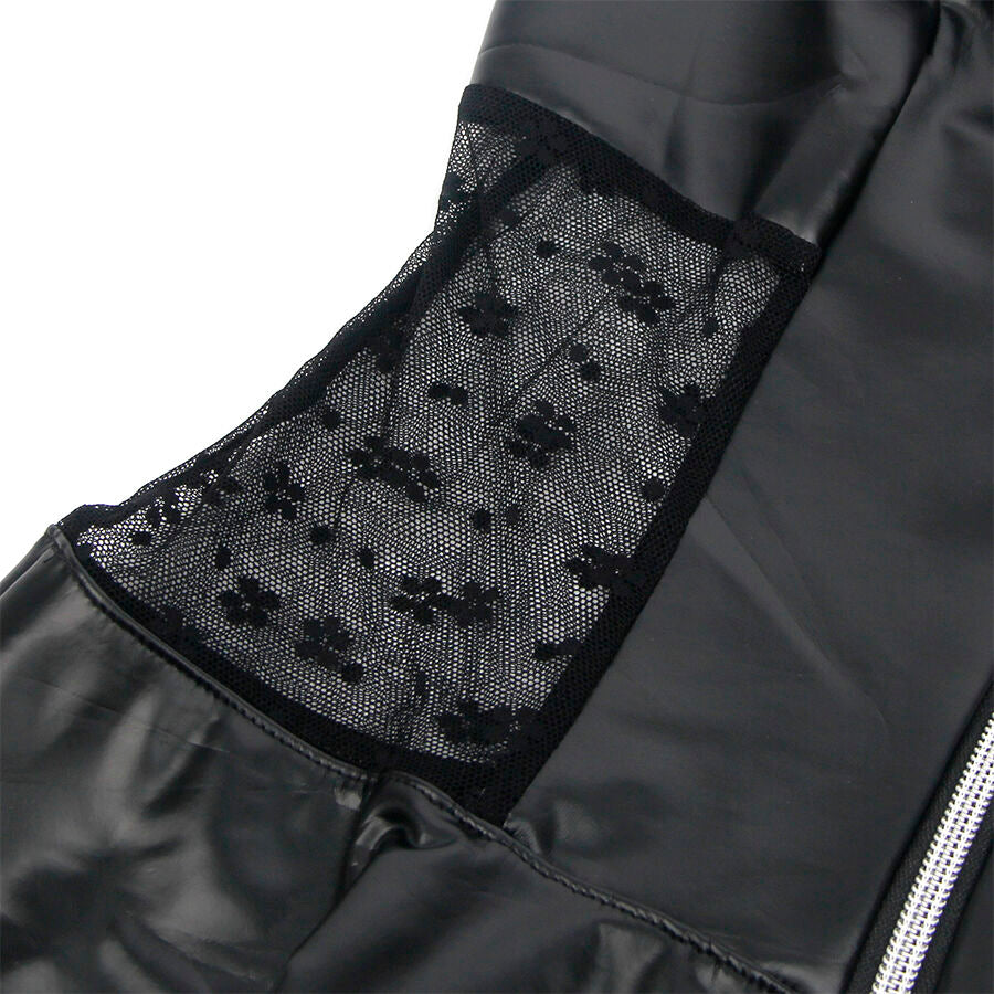 SUBBLIME - 957704 LACE ZIPPER LEATHER DRESS