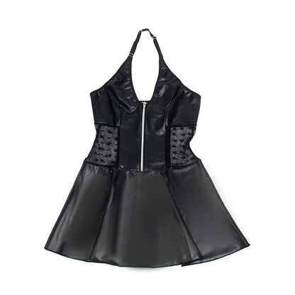 SUBBLIME - 957704 LACE ZIPPER LEATHER DRESS