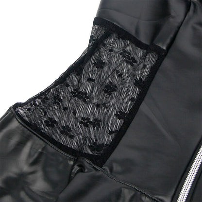 SUBBLIME - 957704 LACE ZIPPER LEATHER DRESS