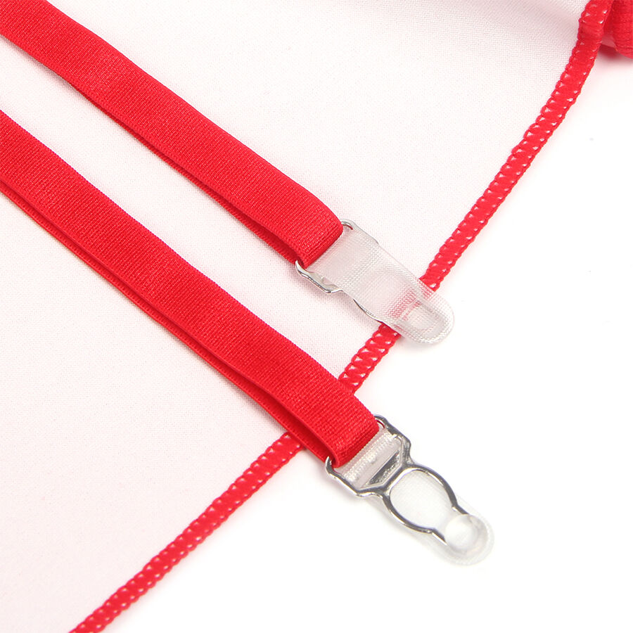 SUBBLIME - 957735 LACE ZIPPER LEATHER DRESS RED L/XL