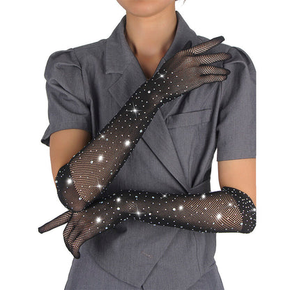 SUBBLIME - 957469SHINE TRANSPARENT GLOVES BLACK S/M